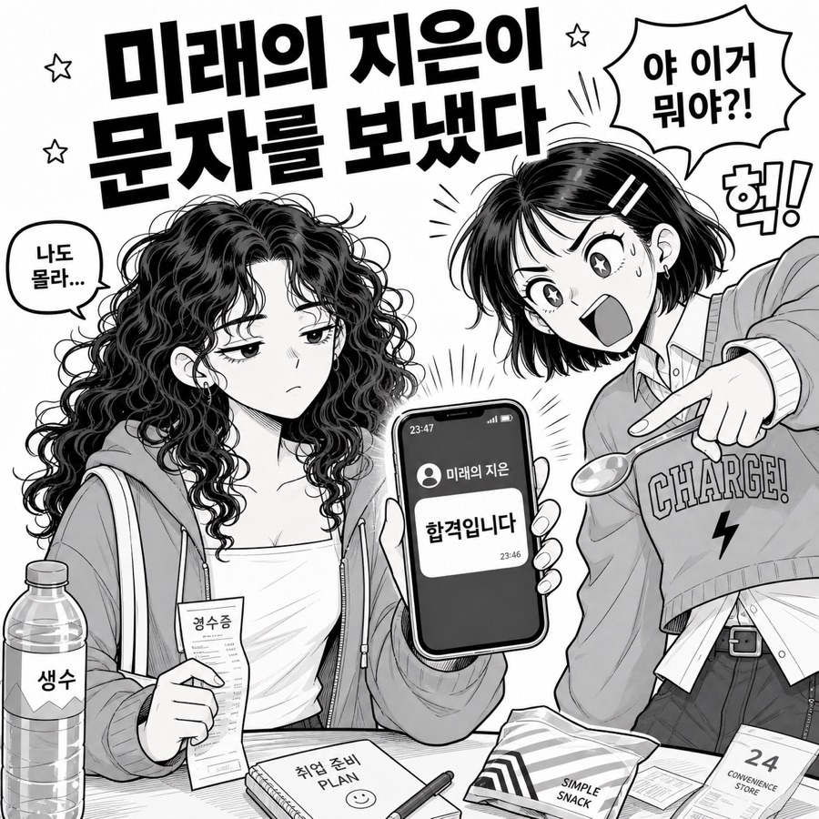 흑백 만화처럼 선명한 느낌 예시